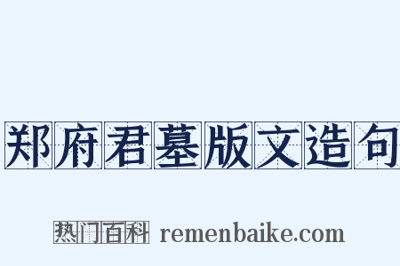 郑府君墓版文造句是什么意思的图片